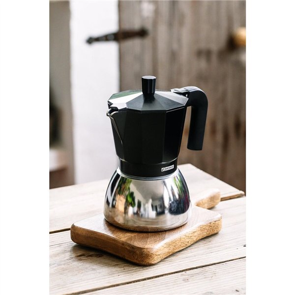 Italian Coffee Pot BRA INOX BLACK 3T Black