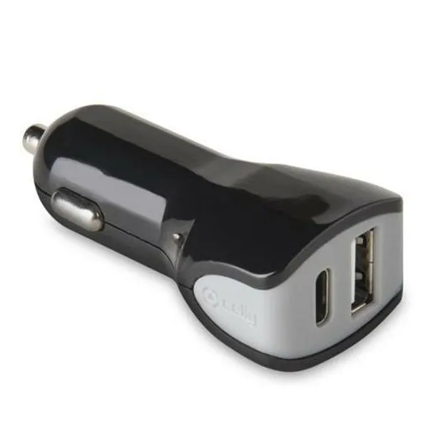 Auto Lādētājs Celly   Melns 17 W