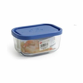 Lunch box Borgonovo Blue Rectangular 400 ml 13,5 x 9,5 x 6,5 cm (12 Units)