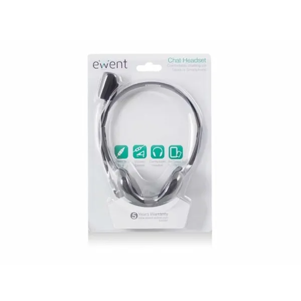 Headphones with Microphone Ewent EW3567 Black (1 Unit)