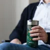 Quokka Boost Coffee Tumbler - Stainless Steel Thermal Mug with Infuser 400ml (Greenstone)