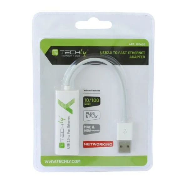 Адаптер USB—Ethernet Techly 107630 15 cm