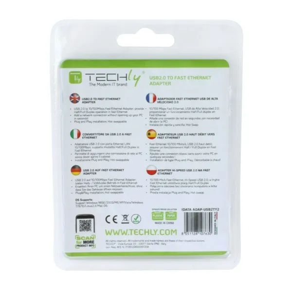 Адаптер USB—Ethernet Techly 107630 15 cm