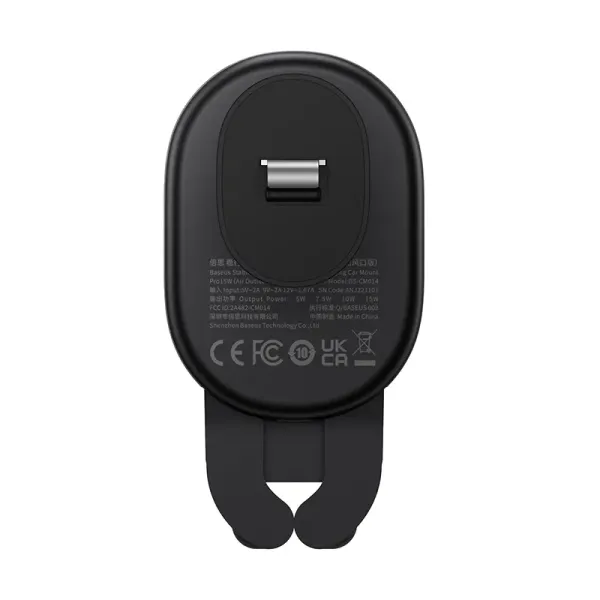 Stable Gravitational Wireless Charging Car Mount Baseus Pro 15W (black)