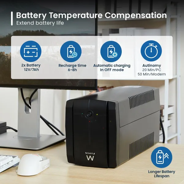 Uninterruptible Power Supply System Interactive UPS Ewent EW3997 720 W