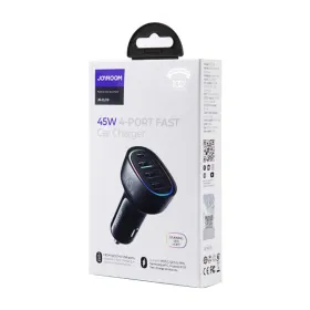 Car charger Joyroom JR-CL09, 4-port, 1x USB-C PD, 1x QC3.0 USB, 2x USB (black)