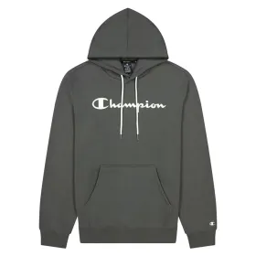 Men’s Hoodie Champion Script Logo Print Light grey