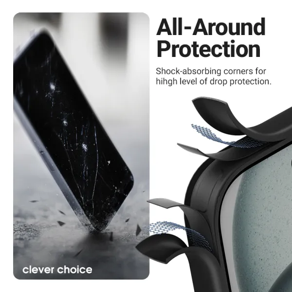 Crong Hybrid Frost MAG Cover - MagSafe iPhone Air Case (Black)