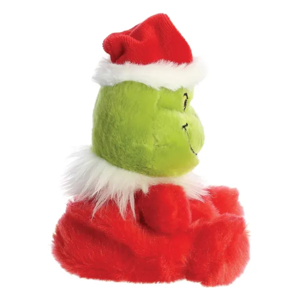Grinch - Plush toy / cuddly sitting Grinch in Santa Claus outfit 13 cm from the Palm Pals collection Eco-Friendly