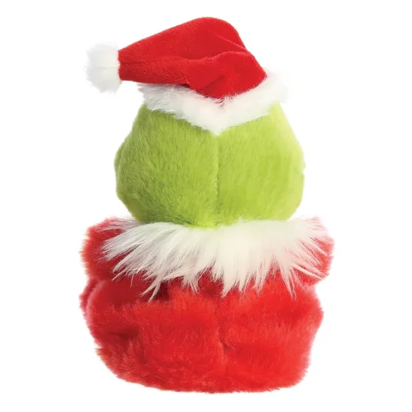 Grinch - Plush toy / cuddly sitting Grinch in Santa Claus outfit 13 cm from the Palm Pals collection Eco-Friendly