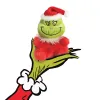 Grinch - Plush toy / cuddly sitting Grinch in Santa Claus outfit 13 cm from the Palm Pals collection Eco-Friendly
