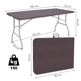 Sulankstomas stalas Springos GF0055 180cm rudas