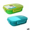 Hermetic Lunch Box ThermoSport 3 Compartments Rectangular 900 ml (6 Units)