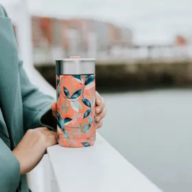 Quokka Boost Coffee Tumbler - Stainless Steel Thermal Mug with Infuser 400ml (Exotic Pink)