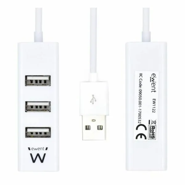 USB Centrmezgls Ewent EW1122 Balts 3600 W