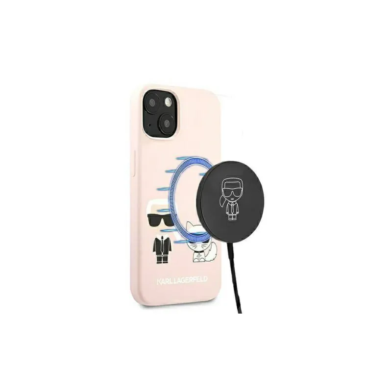 Karl Lagerfeld Slilicone Karl & Choupette Magsafe - Case for iPhone 13 (Pink)