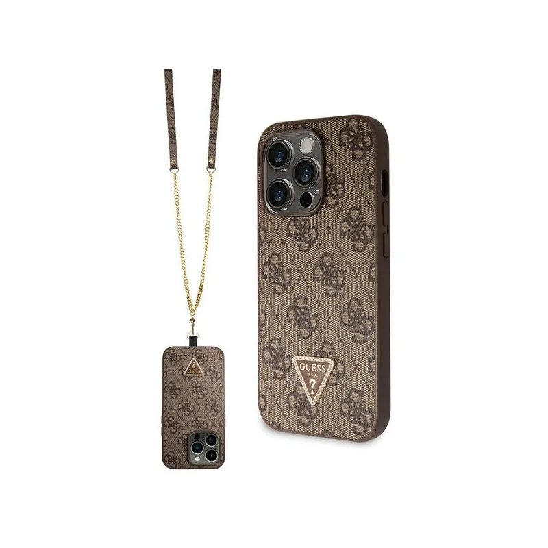 Guess Crossbody 4G Metal Logo - iPhone 14 Pro Case (brown)