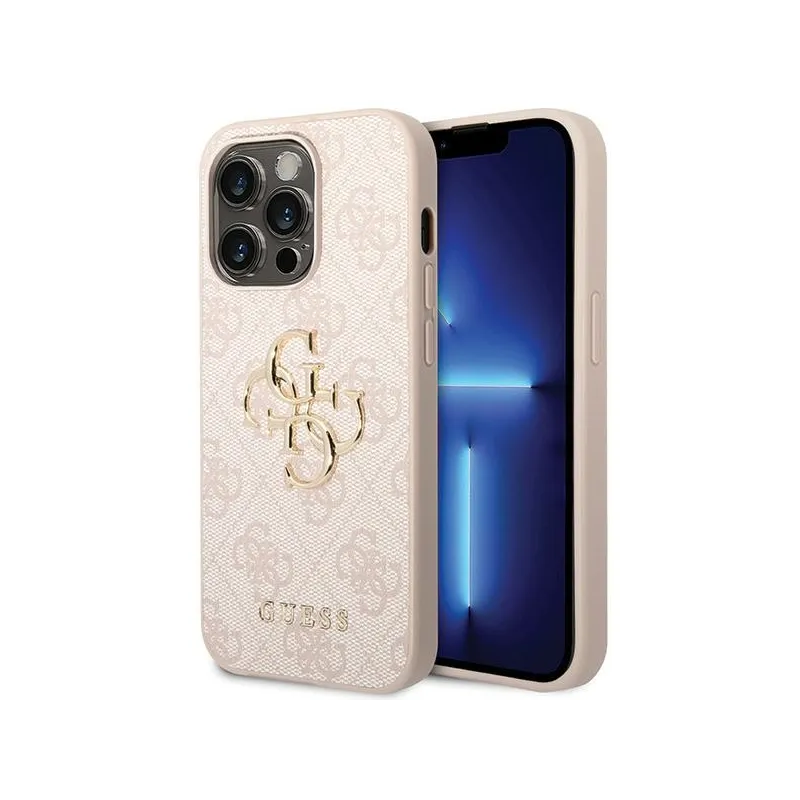 Guess 4G Big Metal Logo - Case for iPhone 15 Pro (Pink)