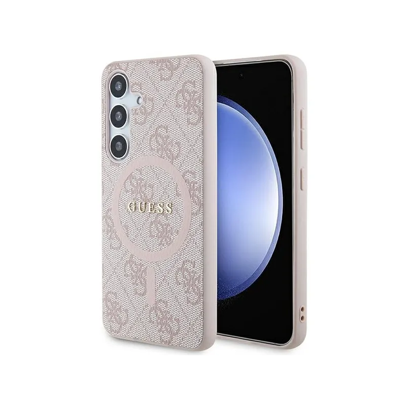 Guess 4G Collection Leather Metal Logo MagSafe - Case Samsung Galaxy S24 (Pink)