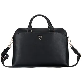 Guess Grained Zipper Pocket Triangle Logo - Laptop Bag 15" (black)