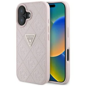 Guess Hot Stamp 4G Pattern Triangle Metal Logo - Case for iPhone 16 (pink)