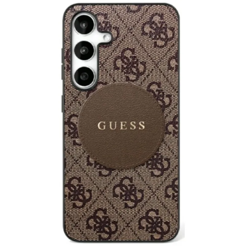 Guess 4G Round Patch Classic Logo MagSafe - Case for Samsung Galaxy S25 (brown)