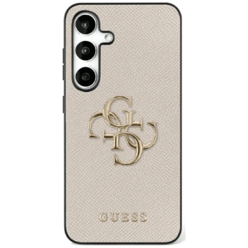 Guess Grained Big 4G Logo Small Classic Logo - Case for Samsung Galaxy S25 (beige)