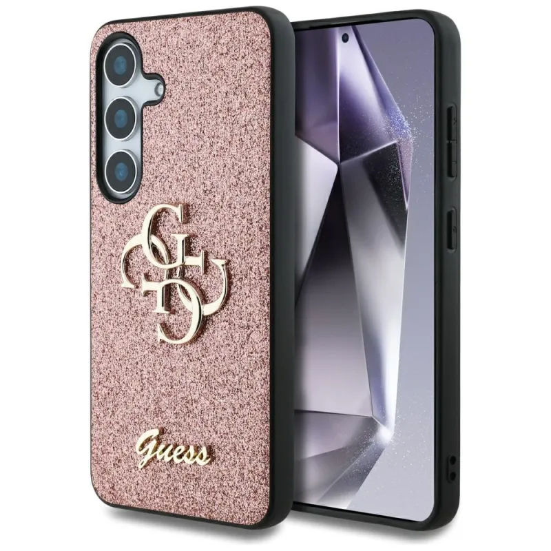 Guess Fixed Glitter Big 4G Metal Logo - Case for Samsung Galaxy S25 (pink)