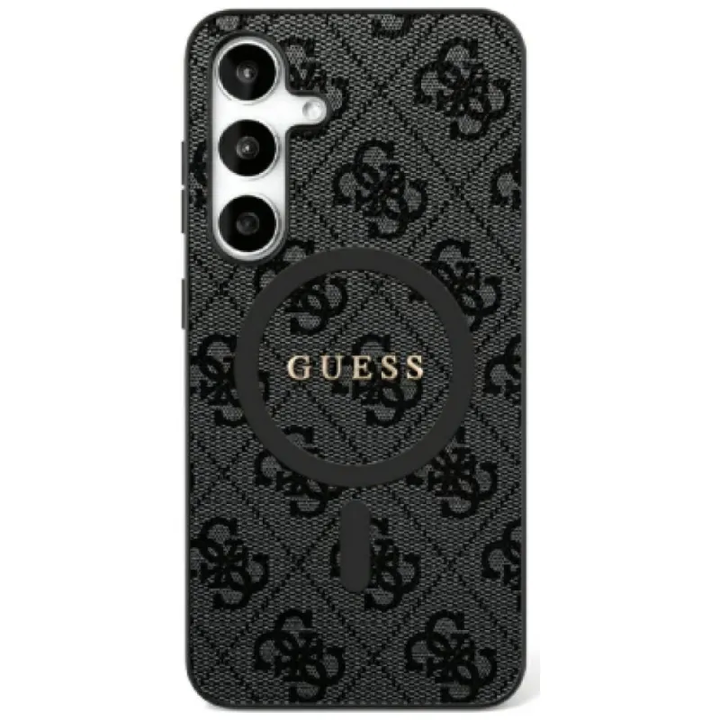 Guess Leather 4G Colored Ring Classic Logo MagSafe - Case for Samsung Galaxy S25 (black)