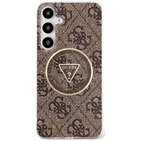 Guess 4G Glitter Triangle Buttons MagSafe - Case for Samsung Galaxy S25 Ultra (brown)