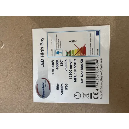 50W 5000lm IP65 LED-kõrgvalgusti