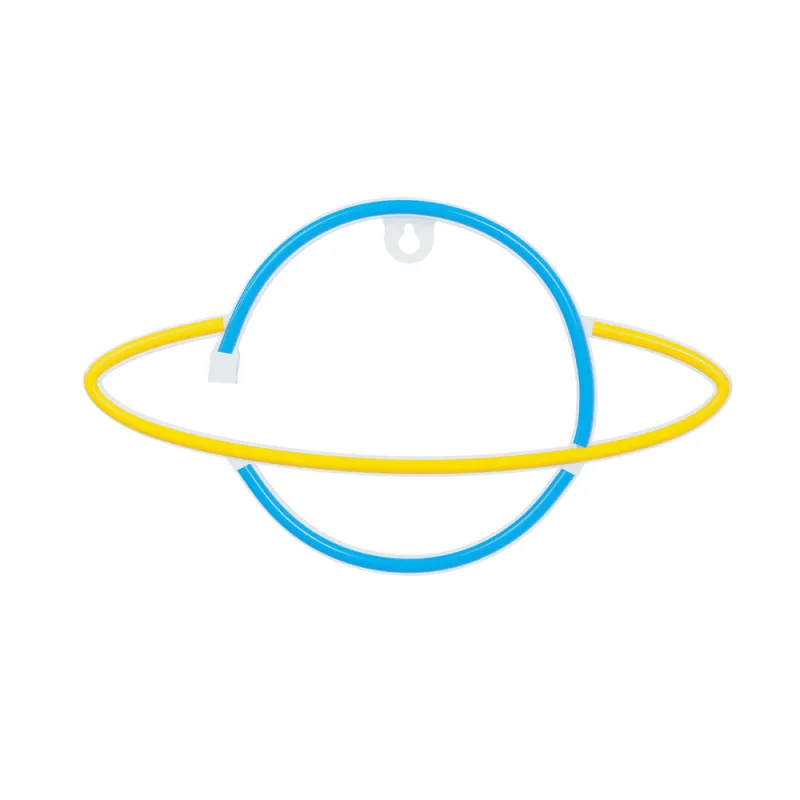 Неоновый светодиодный светильник SATURN жёлто-синий Bat + USB FLNE11 Forever Light