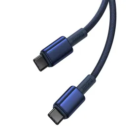 Baseus Tungsten Gold ātrās uzlādes datu kabelis Type-C uz Type-C 100W 2m Dziļi zils