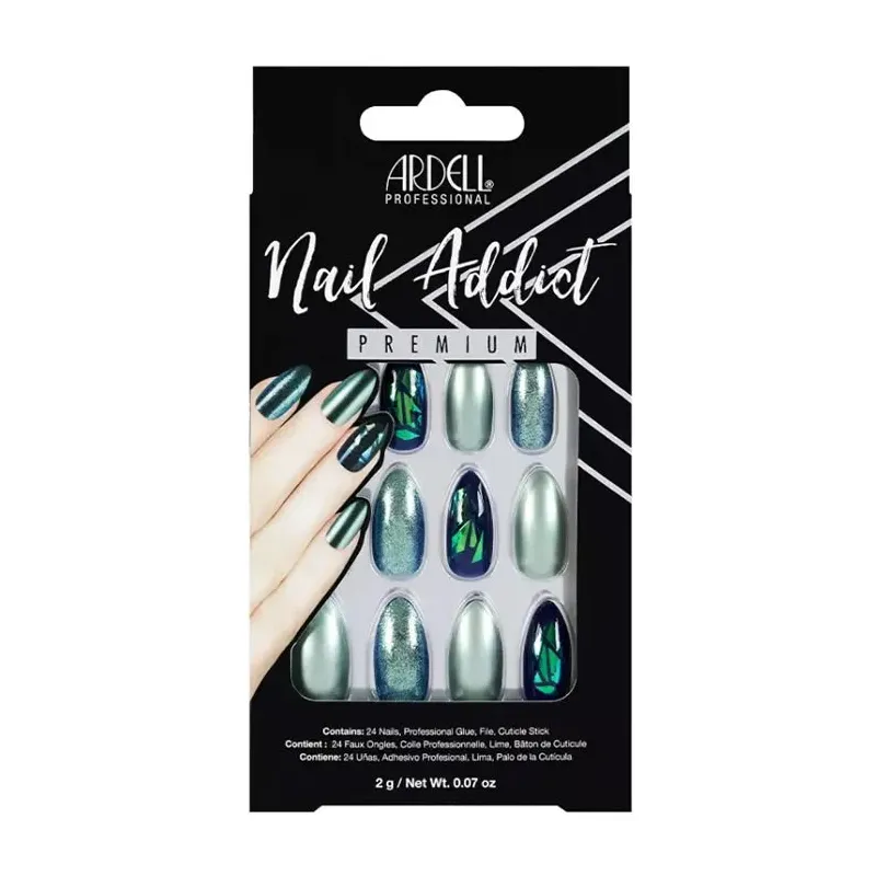 False nails Ardell 75887 Green Glitter Chrome (1 Unit)
