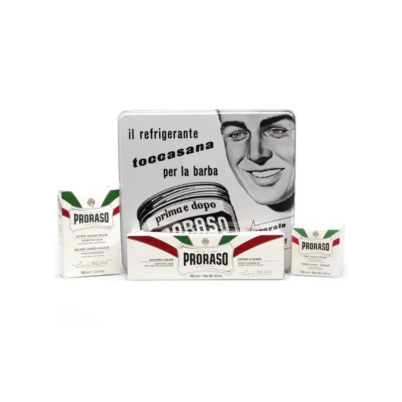 Raseerimise komplekt Proraso PELLI SENSIBLI 3 Tükid, osad 4 Tükid, osad