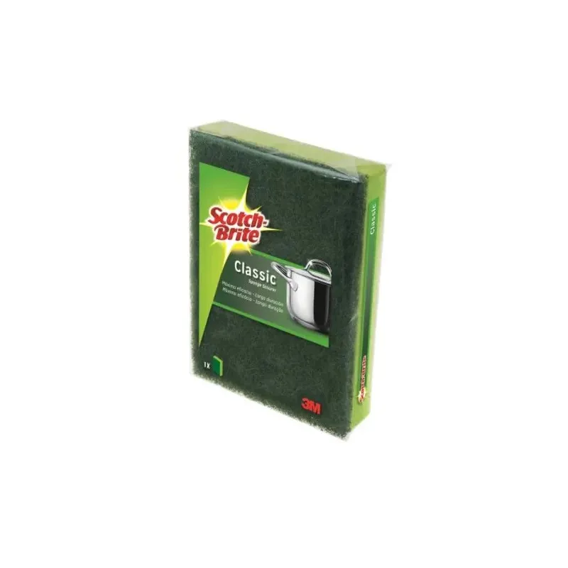 Scotch-Brite Classic Green Fiber Scourer With Sponge 1 Unit