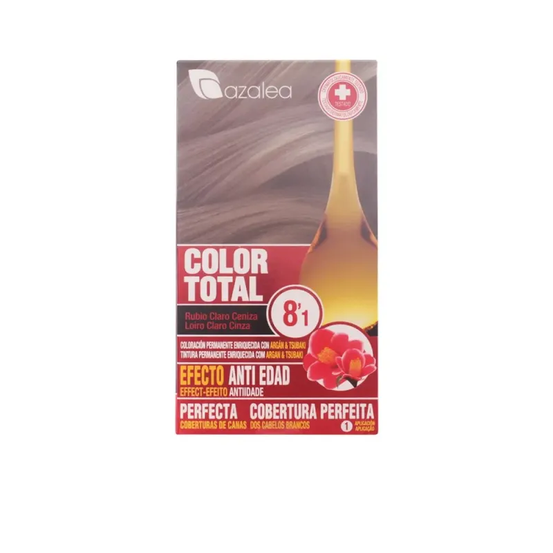 Pysyvä anti-ageing väriaine Azalea Color Total Tuhkanvaalea Platinanvaalea Nº 8,1 Rubio Claro Ceniza (1 osaa)