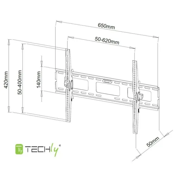 TV Statīvs Techly 301276 65" 60 Kg