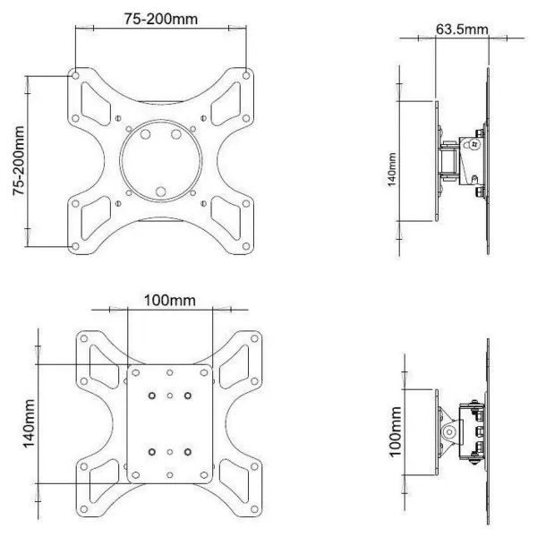 TV Mount Techly ICA-LCD 2900B 19" 37" 25 kg