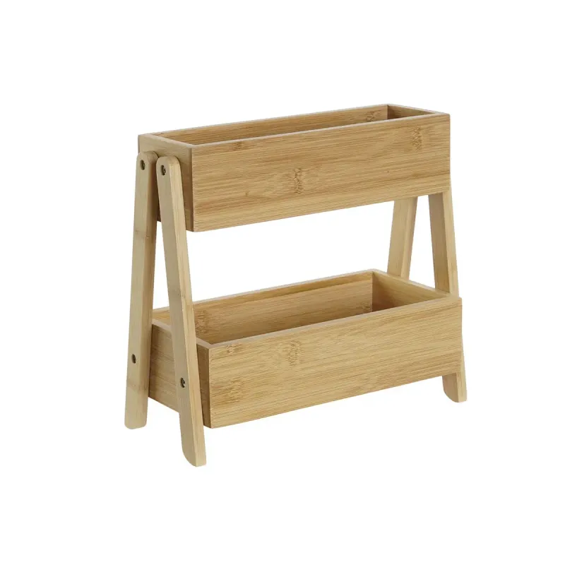 DKD Home Decor -hylly, puu, bambu, 27 x 12 x 25 cm