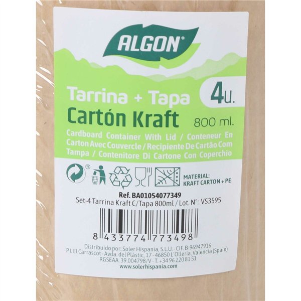Plate set Algon 800 ml 4 Pieces (12 Units)