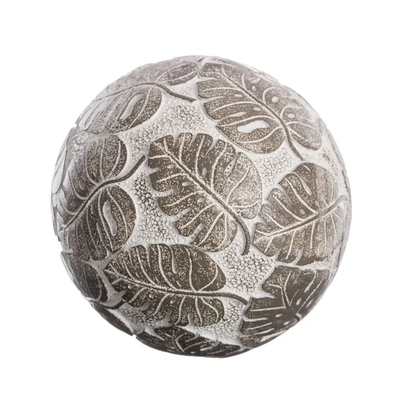 Balls Decoration Grey White 10 x 10 x 10 cm (8 Units)