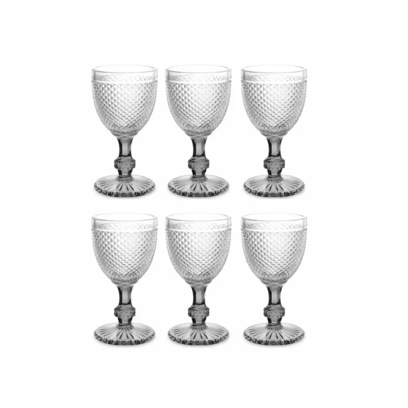 Wine glasses with crystal pattern, 330 ml, 6 pcs