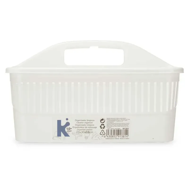 Järjestäjän puhdistusaine Valkoinen muovi 31,3 x 18 x 22 cm (1 kpl)