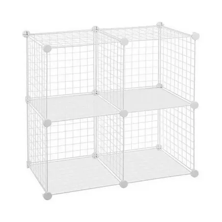 Riiulid Confortime valge 4 sektsiooniga restidega 35 x 35 cm