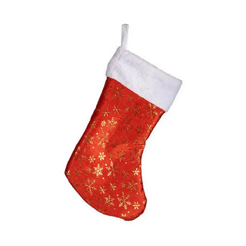 Christmas Stocking Snowflakes 25 x 2 x 41 cm Red Golden White