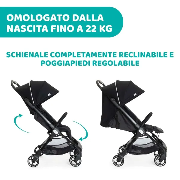 Bērnu ratiņi Chicco Melns
