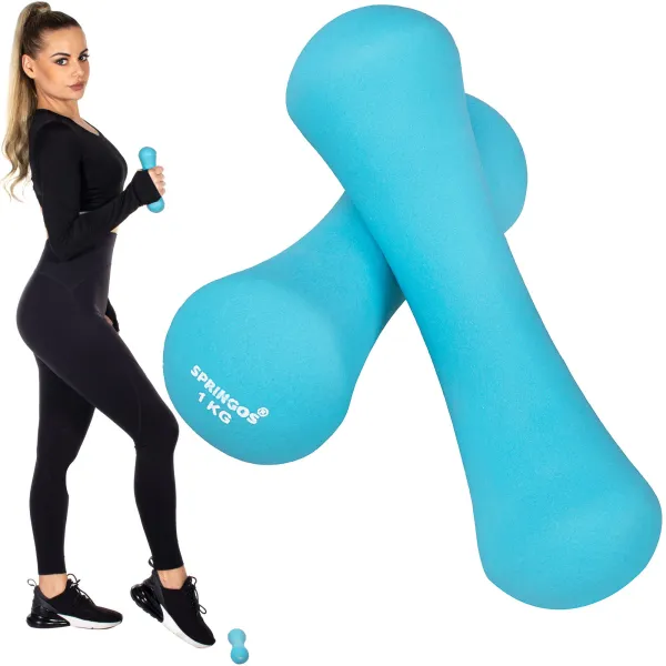 Neopreenista valmistetut käsipainot Springos FA1038 2x1 kg