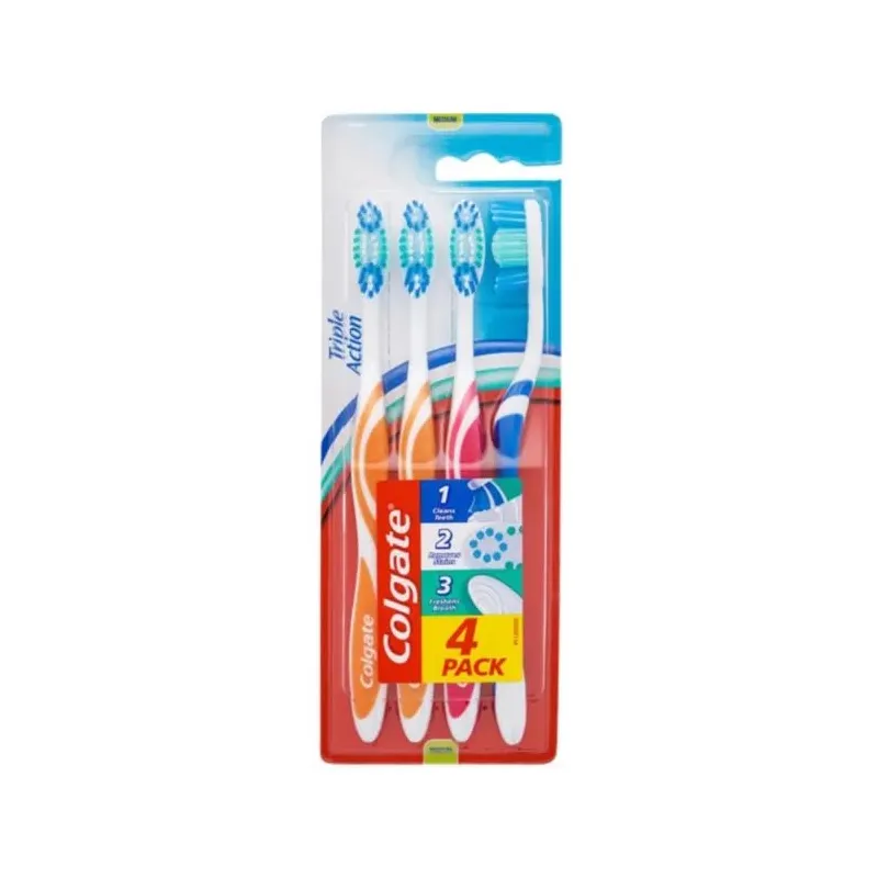 „Colgate“ trigubo veikimo dantų šepetėlis, 4 vnt.