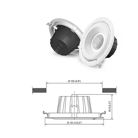 CORVI LED PROŽEKTORS 4S IEPRIEKŠĒJAIS GAISMOJUMS, 5W, 3000K, 600 lūmeni, regulējams